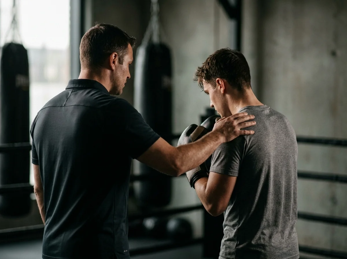 Coach de boxe Bis Repetita en coaching individualisé avec un élève dans son studio privé à Genève