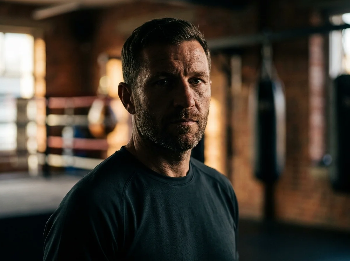 Coach de boxe Bis Repetita, posture calme et directe, studio corporate à Genève